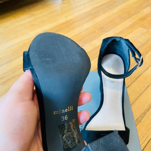 MINELLI BLACK SUEDE SANDAL - BEINTA - Picture 5 of 7